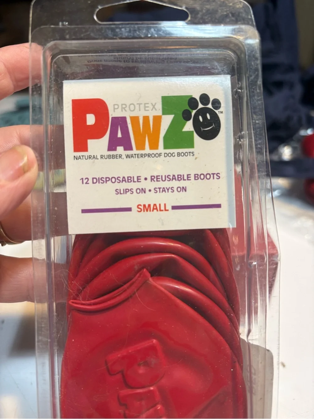 PAWZ Rubber Dog Boots, Small new